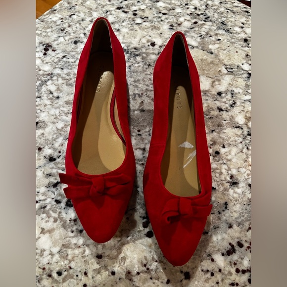 Talbots Edison Knot Suede Flats Red Bow Women’s Size 11 - Picture 3 of 10